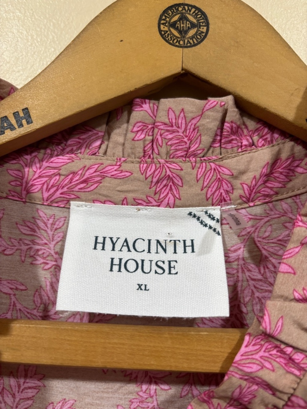 NWT Tuckernuck Hyacinth House Tan & Pink Vines Bennett Maxi Dress Size X-Large - Picture 10 of 15